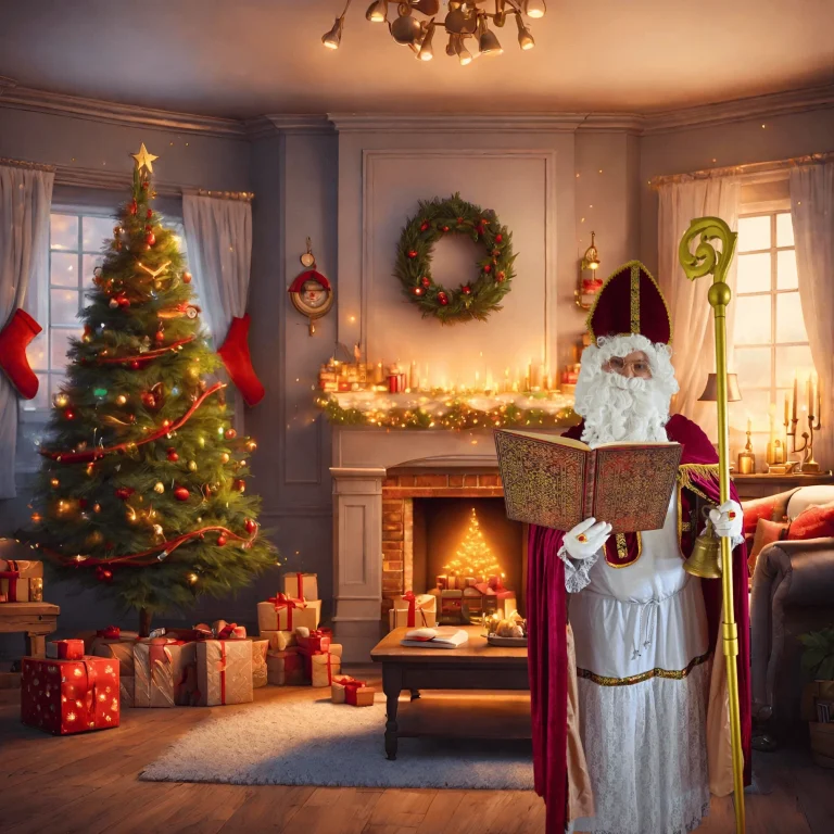 Nikolaus in traditioneller Kleidung besucht Kinder auf Vereinsveranstaltung in Augsburg